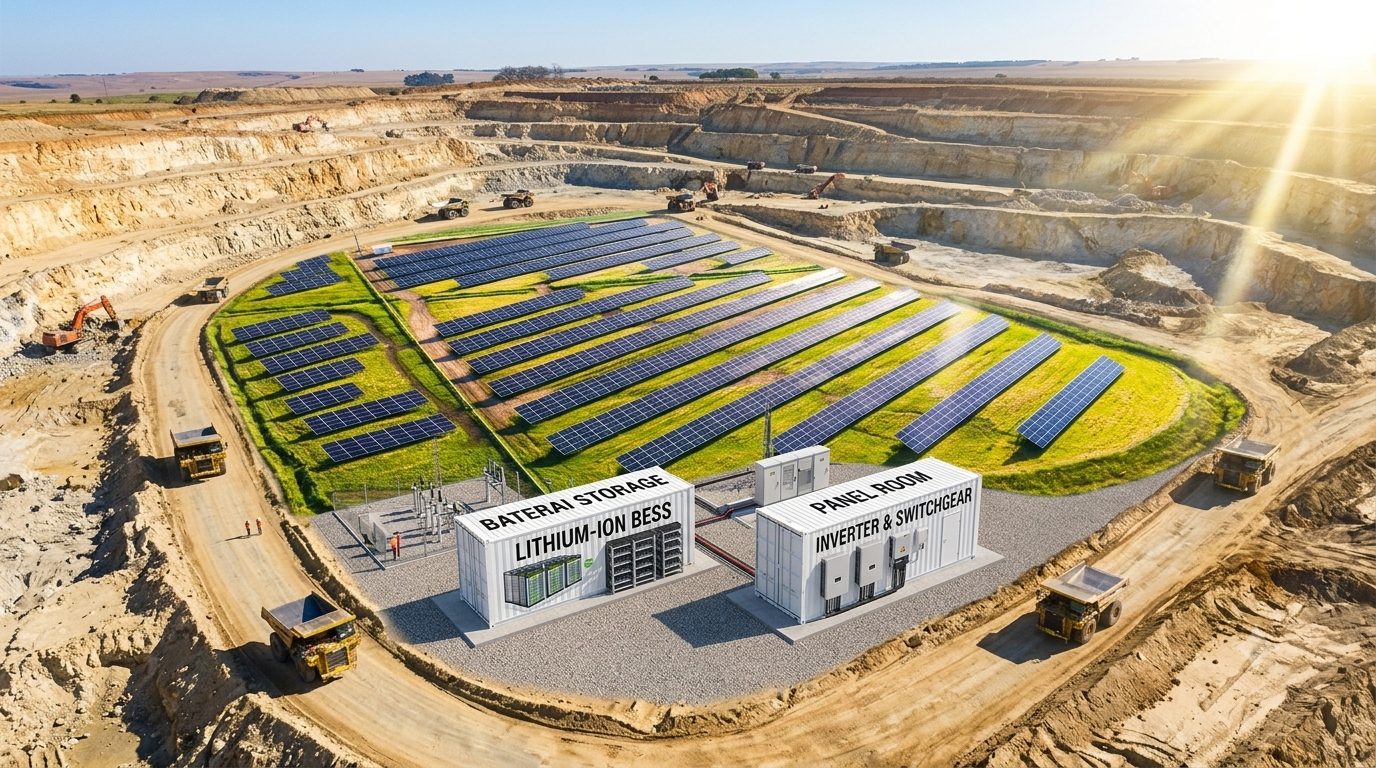 Solar power for mining site